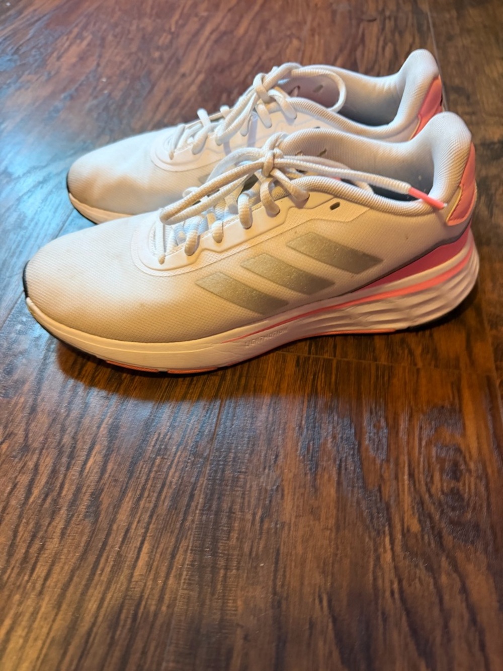 adidas White Sneakers with Pink Lining